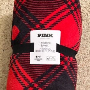 PINK Victoria's Secret Plaid Cozy Plush Blanket